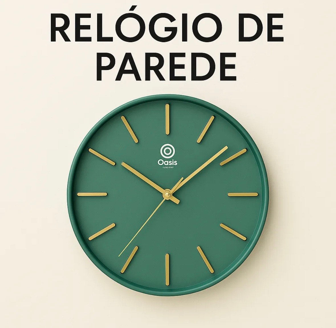 Relógio de parede verde musgo